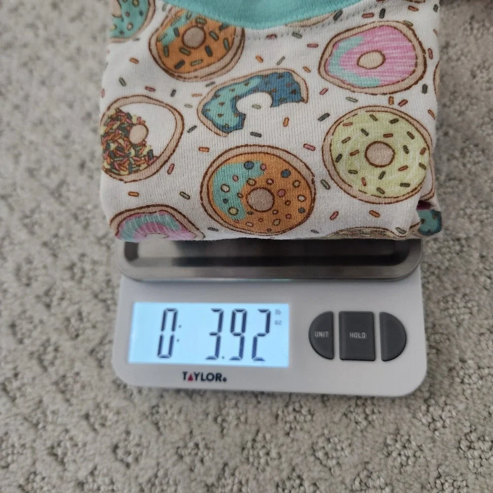 Kids‎ 3T Donut Print Cotton Pajama Set White Aqua 2pc PJs